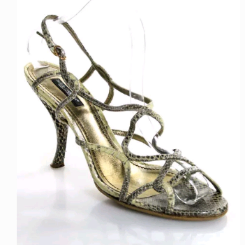 Dolce & Gabanna Snakeskin Ankle Strap Sandal